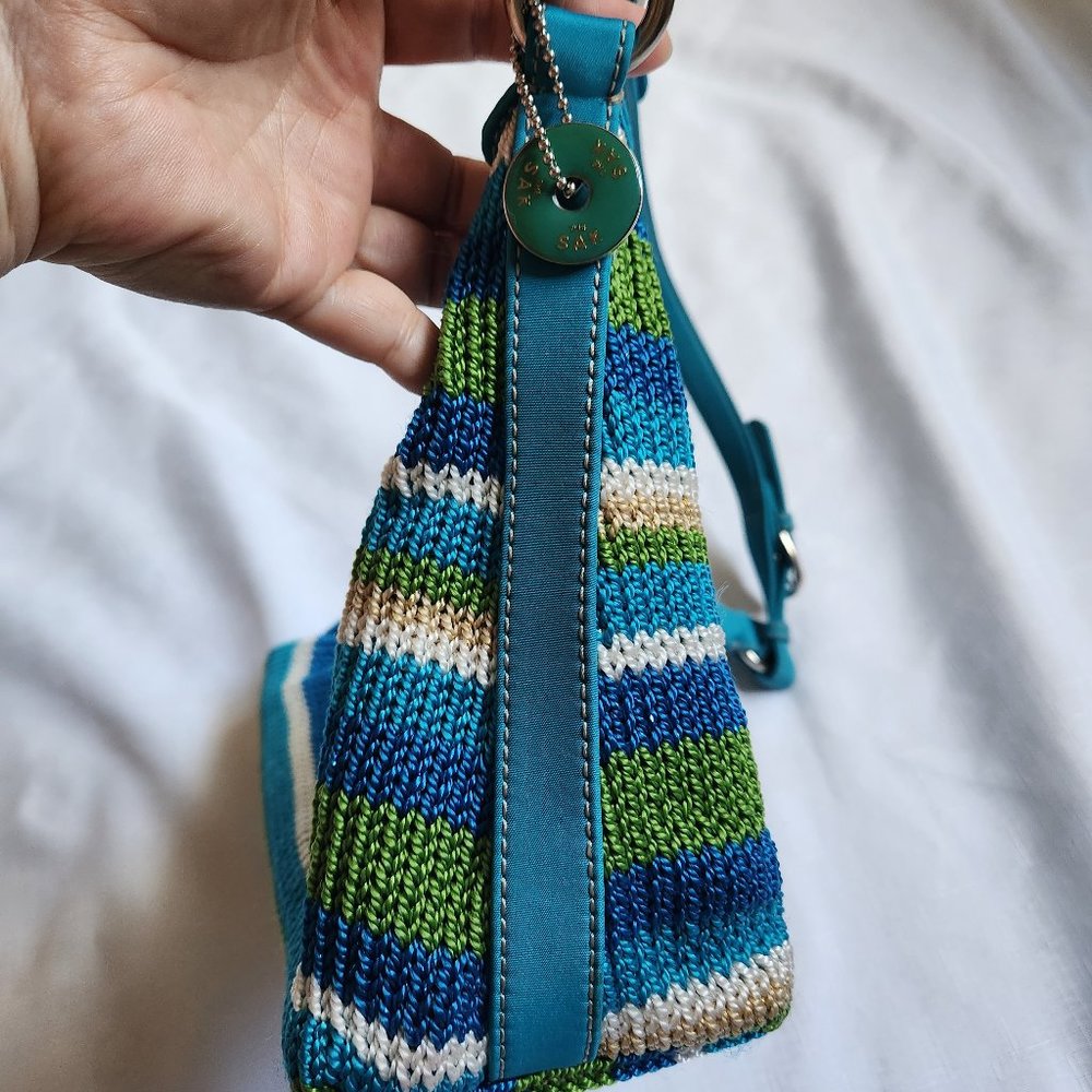 The Sak Blue/Multicolor Sparkly Crochet Knit Women Handbag - Picture 2 of 16